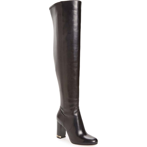 NWOB Michael Michael Kors Sabrina Black Leather Over The...
